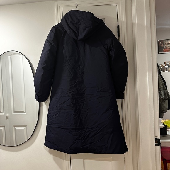 Uniqlo ultra warm hybrid down long coat navy small - Picture 8 of 10